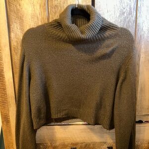 Cropped Princess Polly Brown Sweater Turtleneck